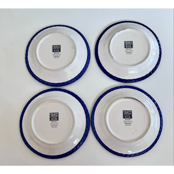 Set of 4 Tabletops Gallery "Bartolo" Scrolls Flower Rope Edge 8" Plate - Picture 3 of 4